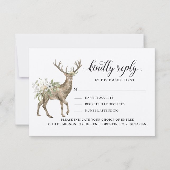Wald Foliage Dee | Bitte beantworten | Optionen fü RSVP Karte (Vorderseite)