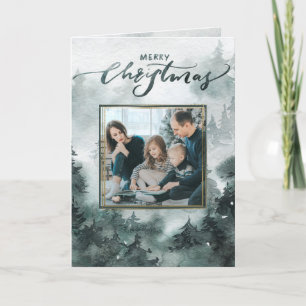 Wald Foto Weihnachtskarte Feiertagskarte