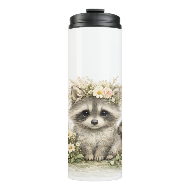Wald Freund Waschbär Thermosbecher (Vorderseite)