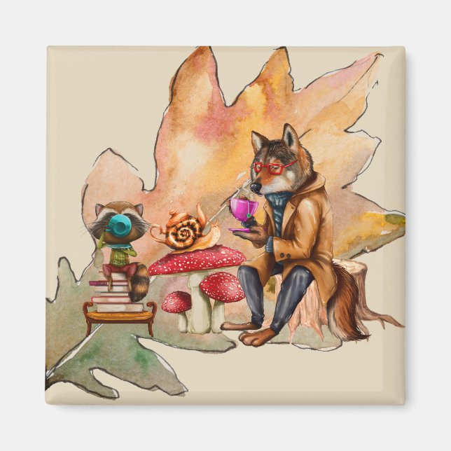 Wald-Freunde-Teeparty Magnet (Vorne)