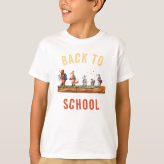 Wald Freunde Zurück zur Schule Wasserfarben T-Shirt