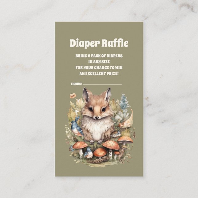 Wald Friends Woodland Babydusche Windeln Raffel Begleitkarte (Vorderseite)