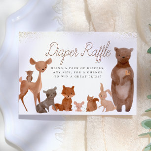Wald Friends Woodland Babydusche Windeln Raffel Begleitkarte