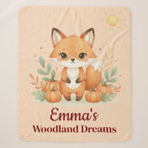 Wald-Fuchs-Babytuch, personalisierter Name Sherpadecke