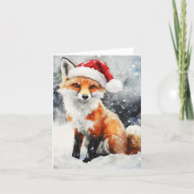 Wald Fuchs Gefaltete Weihnachtskarte