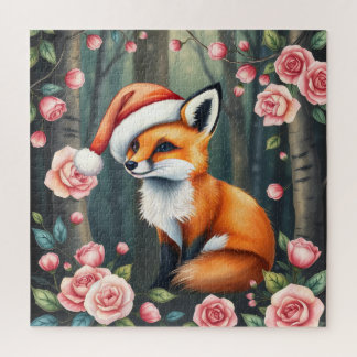 Wald Fuchs in Weihnachtsmütze Puzzle