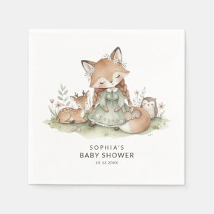 Wald-Fuchs-Mädchen-Baby-Shower-Papier-Servietten Serviette