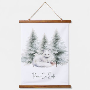Wald-Fuchs-Weihnachtsfeiertag Wandteppich Mit Holzrahmen