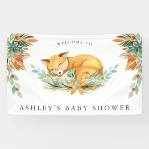 Wald Fuchs Willkommensbanner für Baby Shower Banner