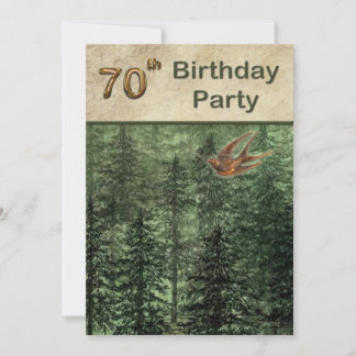 Wald für die Geburtstagsparty der Bäume 70 Einladung