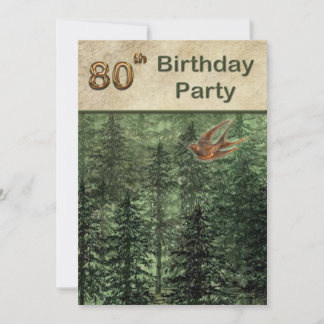 Wald für die Geburtstagsparty der Bäume 80 Einladung
