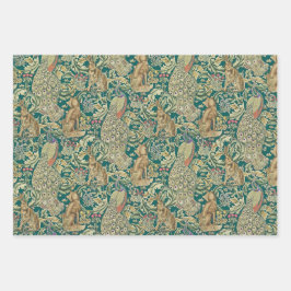 "Wald" Geschenkpapier Flachblatt-Set aus 3 Morris Set
