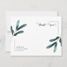 Wald Green Calligraphy Eucalyptus Wedding Dankeskarte