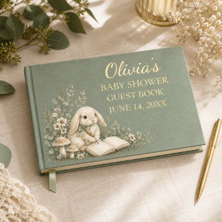 Wald-Hasen-Sage-Baby-Shower-Gästebuch Gästebuch