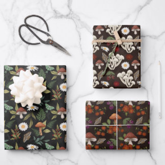 Wald-Herbst-Pilze & Schmetterlinge Geschenkpapier Set