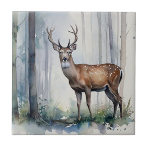 Wald Hirsche Keramik Tile Fliese