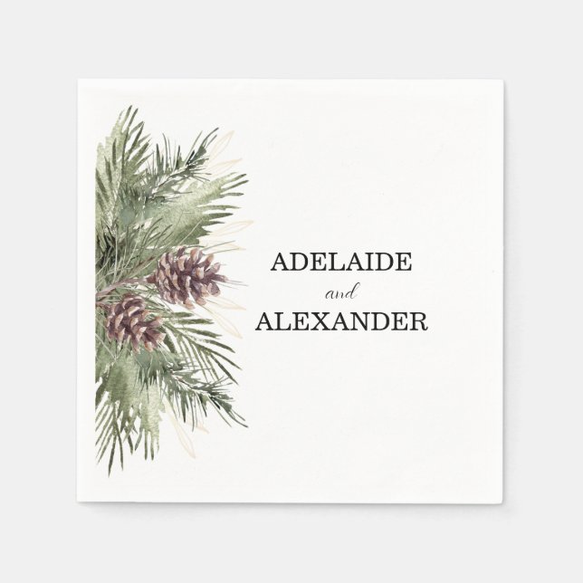 Wald Hochzeit Grün Serviette (Vorderseite)