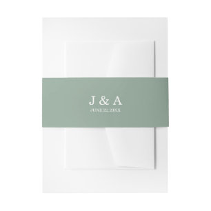 Wald Hochzeit rustikal Personalisiert Solid Green Einladungsbanderole
