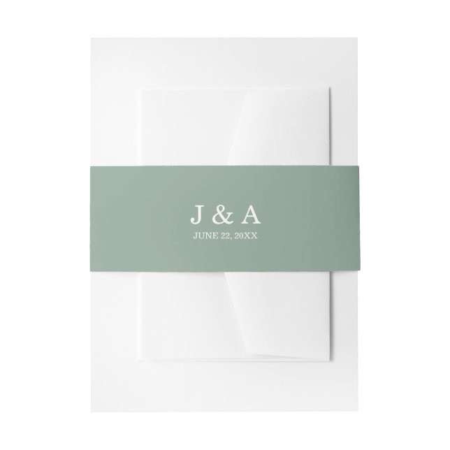 Wald Hochzeit rustikal Personalisiert Solid Green Einladungsbanderole (Vorderseite Beispiel)