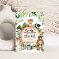 Wald-Holzschnitt-Baby-Party