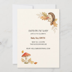 Wald-Igel-Herbst-Baby-Shower-Einladung Einladung