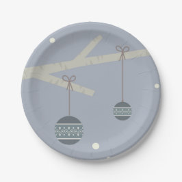 Wald im Winter Pappteller