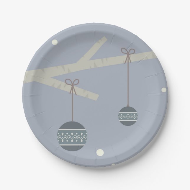 Wald im Winter Pappteller (Vorderseite)