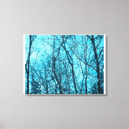 Wald in Azurblau Leinwanddruck