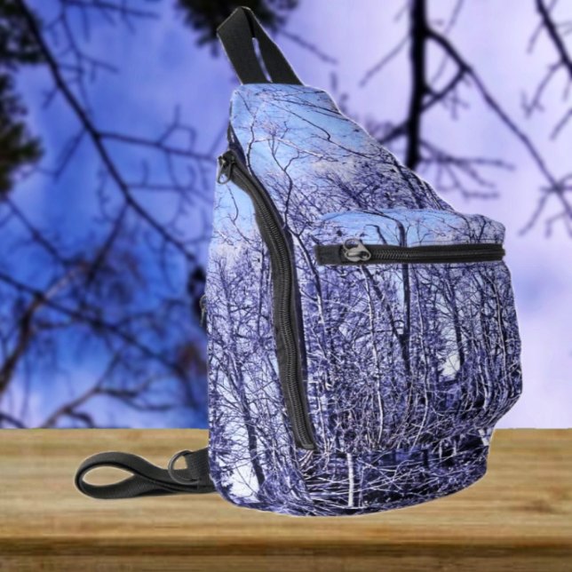 Wald in Twilight Crossbody Bag (This Forest At Twilight Sling Bag,  has a haunting, look to its design!)