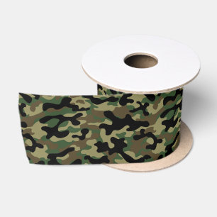 Wald-Khaki-Tarnmuster Satinband