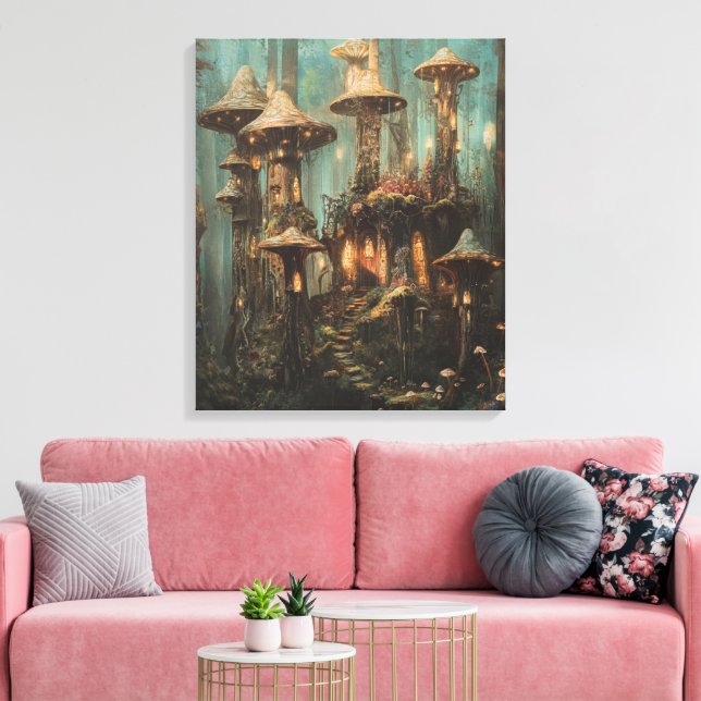 Wald Magic Mushroom Leinwanddruck (Insitu (Wohnzimmer))