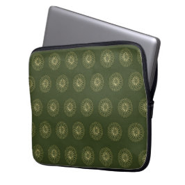 Wald | Medaillons aus goldenen Zinnienblüten Laptopschutzhülle