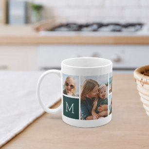 Wald Monogram Grid Foto Collage Kaffeetasse