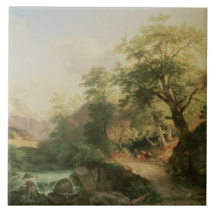Wald nahe Wien, 1852 (Öl auf Leinwand) Fliese
