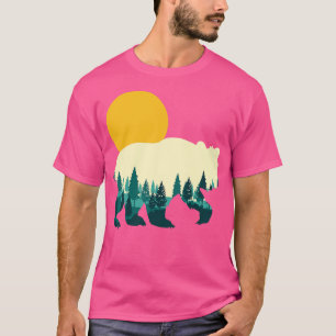 Wald Natur Sonnenuntergang Bäume Wildtiere Tier Bä T-Shirt