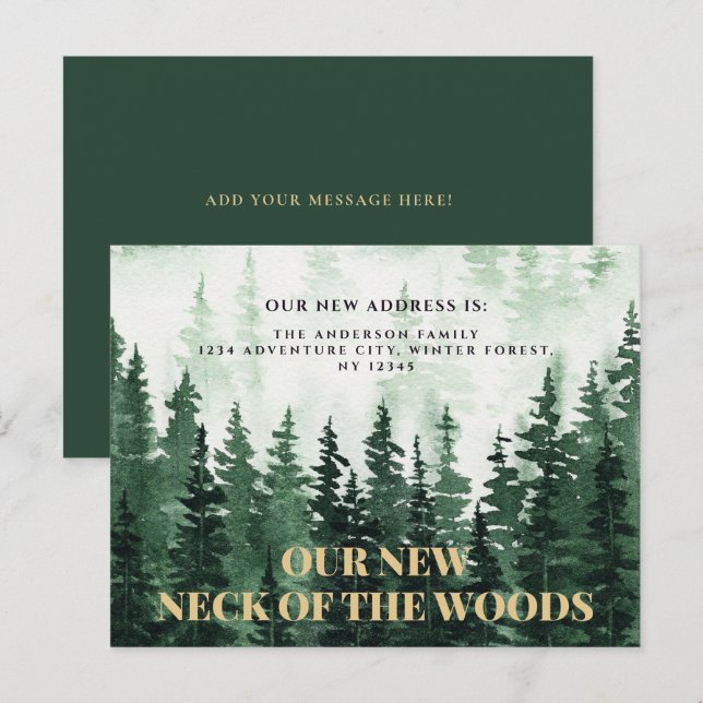 Wald neuer Neck des Waldes neue Adresse Postkarte (Vorne/Hinten)