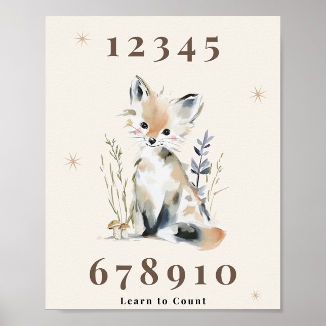 Wald Nummer Kinderzimmer Druck Poster (Vorne)