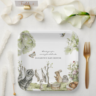 Wald Picknick   Waldtiere Baby Shower Pappteller