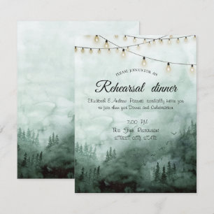 Wald, Pinienbäume Lichter Grüne Probe Abendessen Einladung