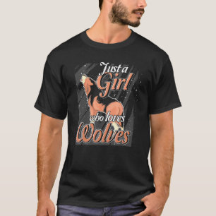 Wald Raubtier Tier Heulender Wolf Mädchen Frauen W T-Shirt