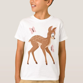 Wald-Reihe schmeichelt sich Babyrotwildmädchen ein T-Shirt
