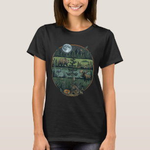 Wald Retro Bäume Natur Wildtiere Outdoor Männer T-Shirt