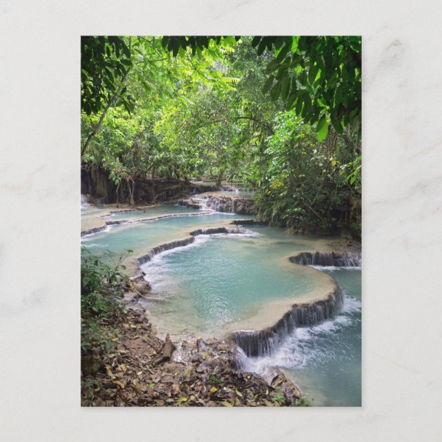 Wald River Lagoon, Khoung Si Falls, Laos Postkarte (Vorderseite)