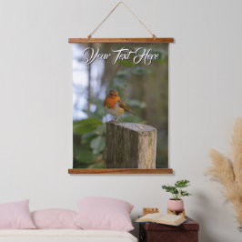 Wald Robin Wood Topped Wall Tapestory Wandteppich Mit Holzrahmen