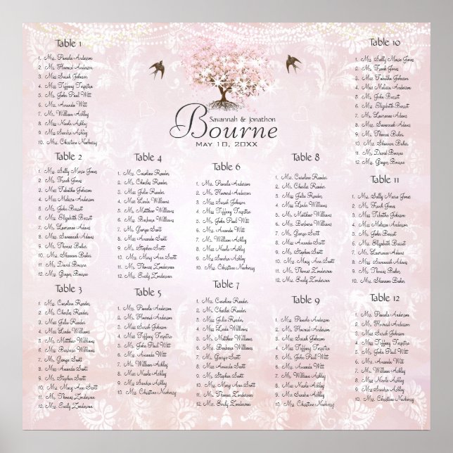 Wald-Rosa-Herzblatt-Baum Poster (Vorne)
