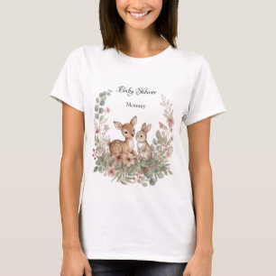 Wald-Sage-Grün Baby Shower Reh Hase Frauen T-Shirt