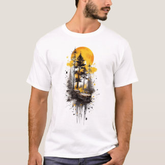 Wald-Sonnenuntergang-Grafik-T-Shirt | Natur-Ästhet T-Shirt