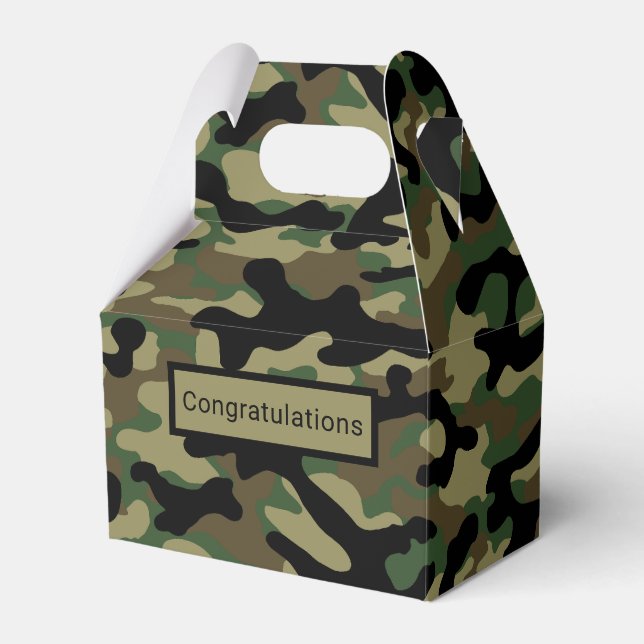Wald-Tarnmuster Khaki  Geschenkschachtel (Vorderseite)