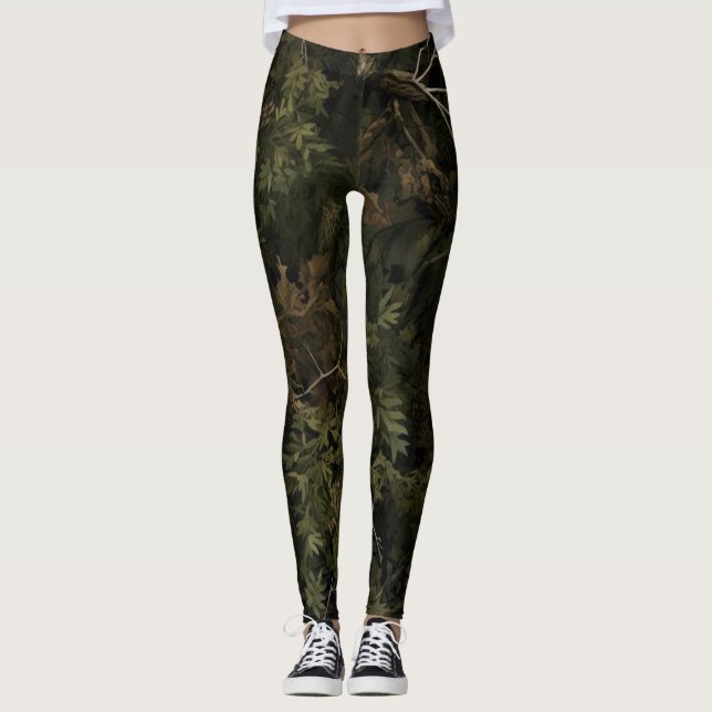Wald-Tarnmuster Leggings (Vorderseite)
