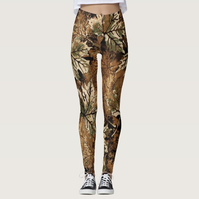 Wald-Tarnmuster Leggings (Vorderseite)